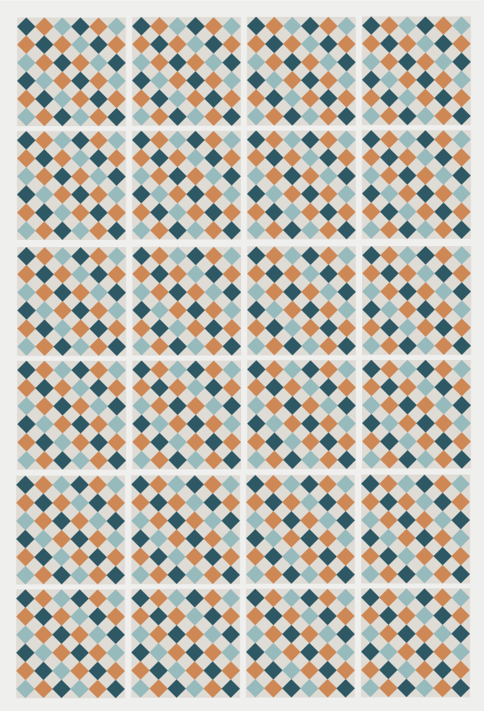 Vinyl Teppich Bad abstrakte geometrische fliesen - TenStickers