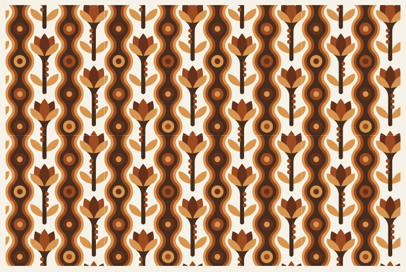 Vinyl Teppich Blumen groovige florale wellen - TenStickers