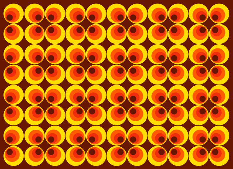 Vinylteppich Vintage 70er jahre pop orange kreise - TenStickers