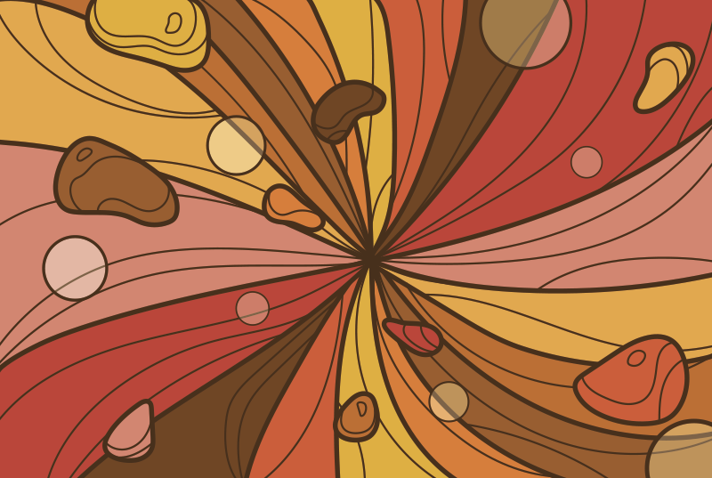 Vinyl Teppich Vintage wirbelnde blume - TenStickers