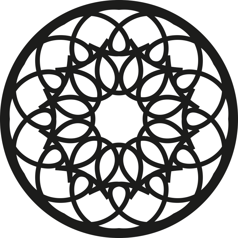 Vinyl Teppich Mandala kompliziertes schwarzes muster - TenStickers