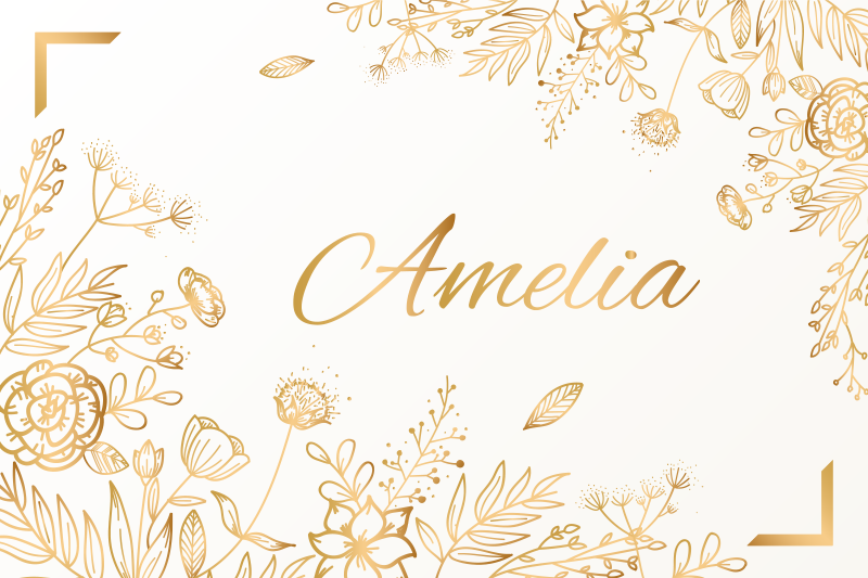 Vinyl Teppich mit Namen florale personalisierte begrüßung - TenStickers