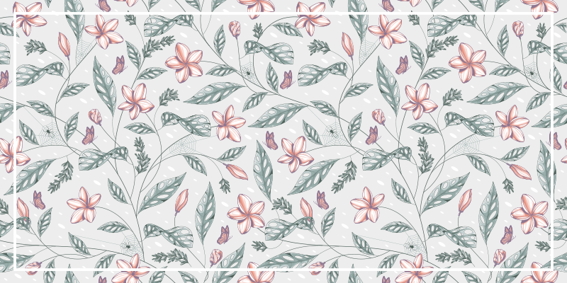 Vinyl Teppich Blumen florales grünmuster - TenStickers