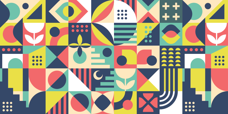 Vinyl teppich geometrisch mit lebhaften formen - TenStickers