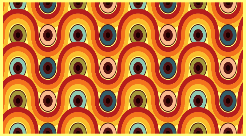 Vinyl Teppich Vintage buntes wellenmotiv - TenStickers