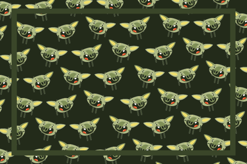 Vinyl Teppich Kinderzimmer grüne monstergesichter - TenStickers