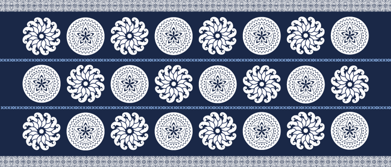 Vinyl Teppich Mandala marineblaue muster - TenStickers