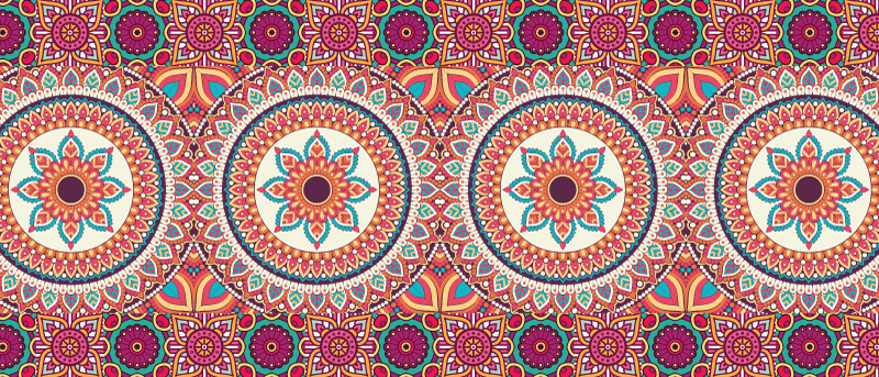 Vinyl Teppich Mandala ethnisches Patchworkdesign - TenStickers