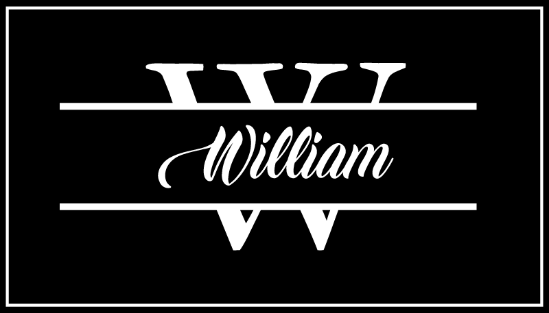 Vinyl teppich modern mit elegantem namen und initiale - TenStickers