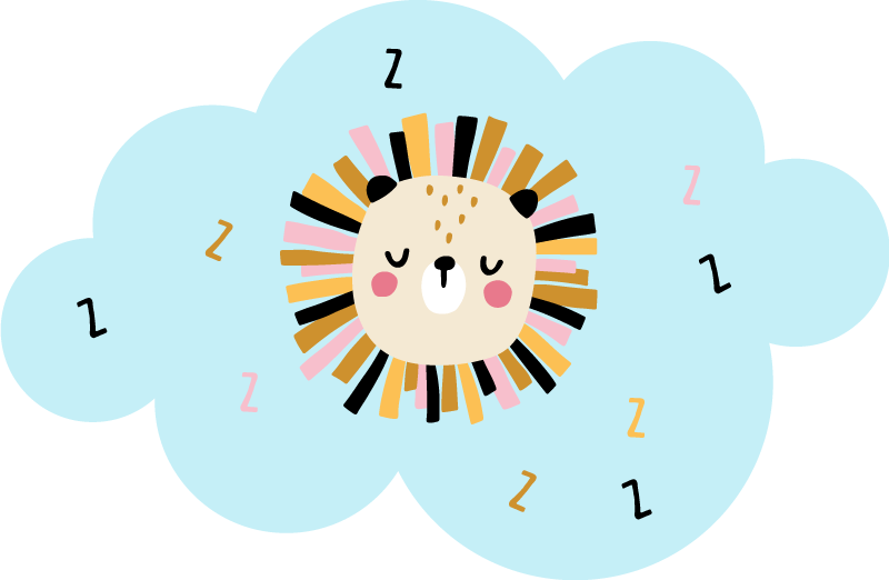 Vinyl Teppich Kinderzimmer schläfrige löwenwolke - TenStickers