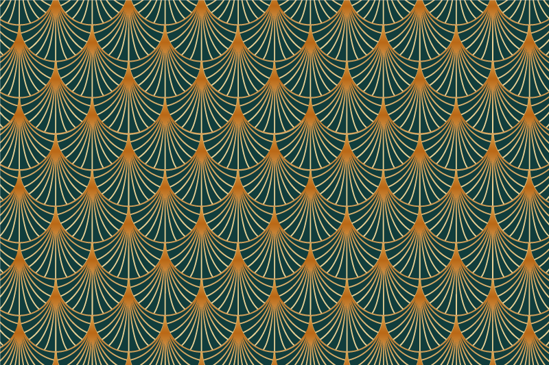 Vinyl Teppich Vintage grüne bögen - TenStickers