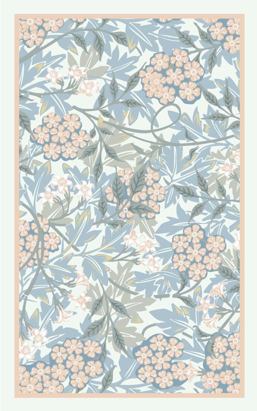 Vinyl Teppich Blumen floraler botanischer stil - TenStickers