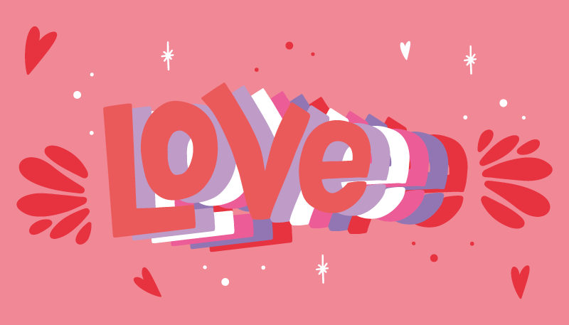 Vinyl Teppich Spruch grooviger liebesbrief - TenStickers