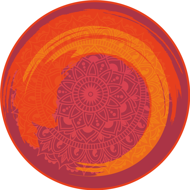 Vinyl Teppich Mandala rotes strahlendes motiv - TenStickers