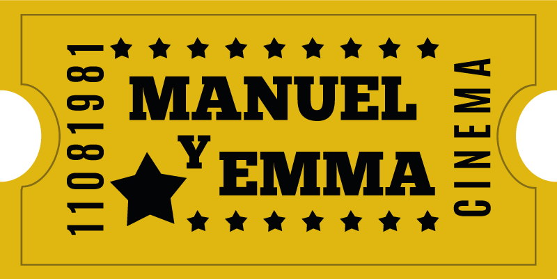 Vinyl Teppich mit Namen kinokarte für paare - TenStickers