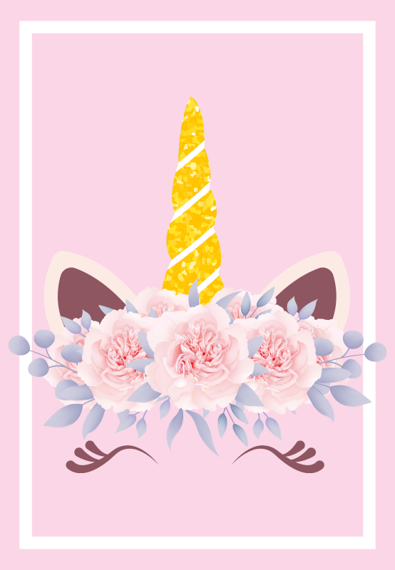 Vinyl Teppich Kinderzimmer einhorn blumenmagie - TenStickers