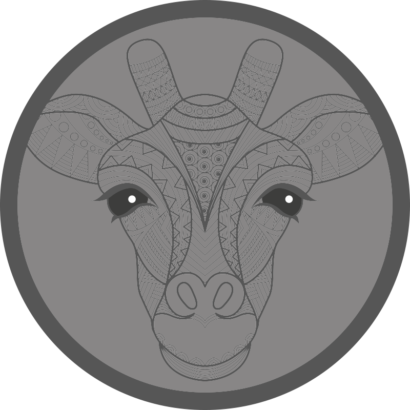 Vinyl Teppich Tiere graues giraffendesign - TenStickers