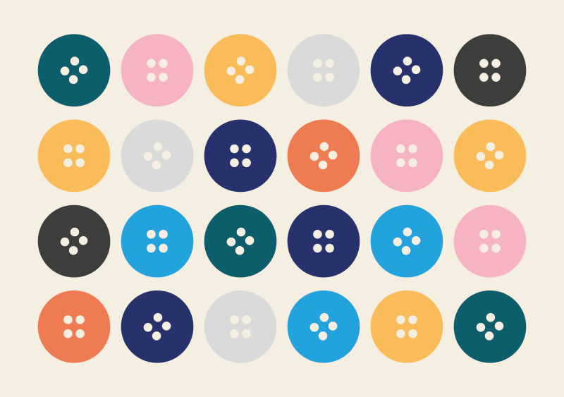 Vinylteppich kindlich buntes knopfmuster - TenStickers