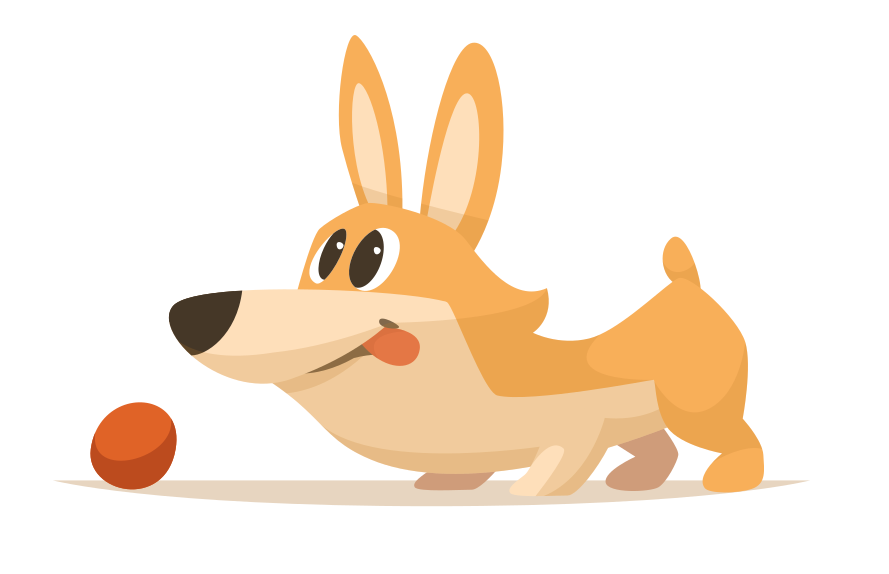 Vinylteppich kindlich spielerische corgi-jagd - TenStickers