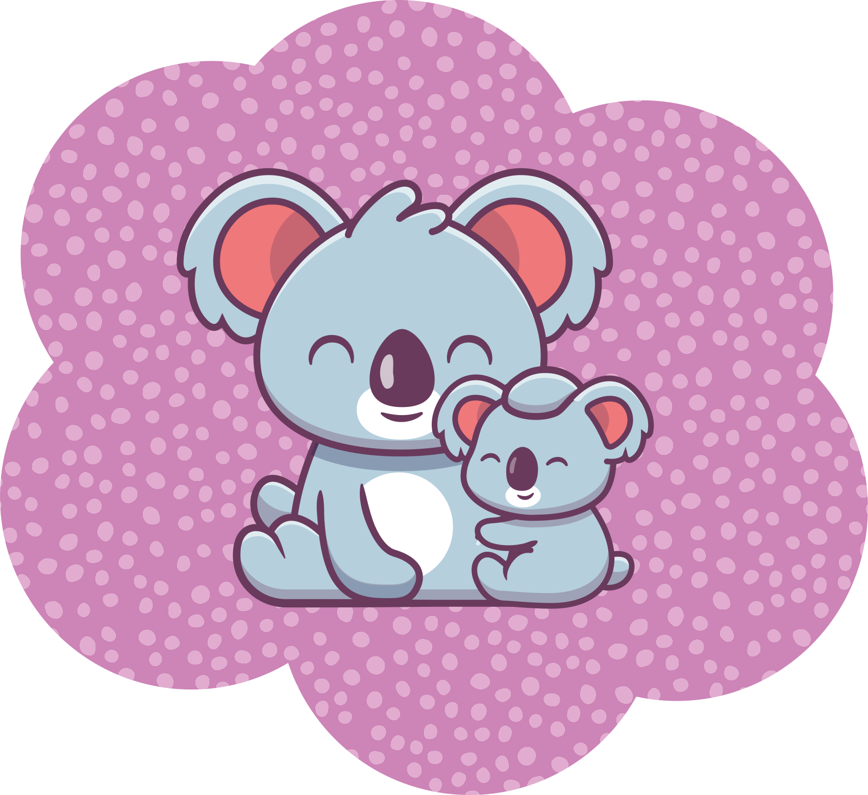 Vinyl Teppich Kinderzimmer koala-familien-design - TenStickers