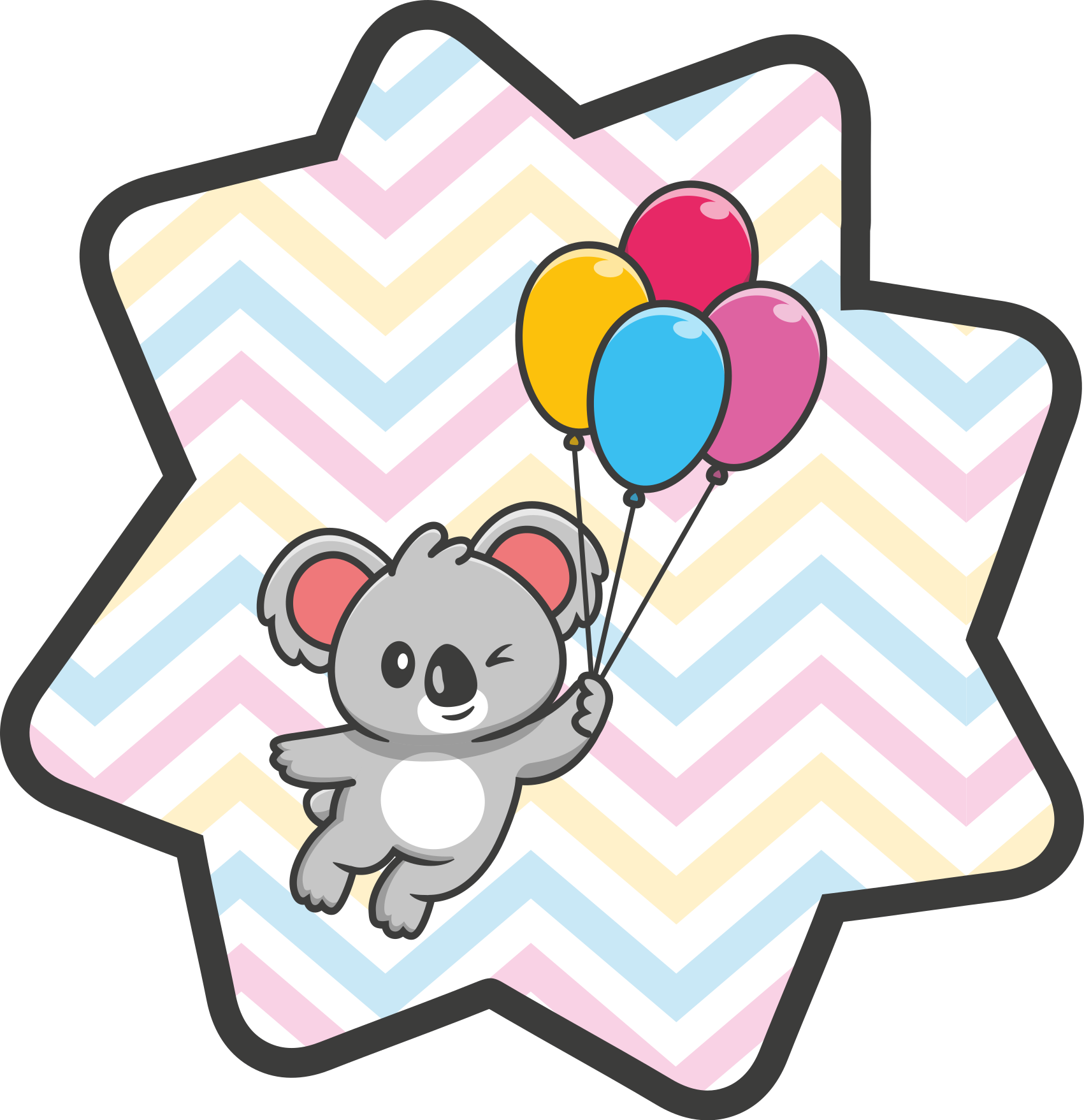 Vinyl Teppich Kinderzimmer verspielter koala-ballon - TenStickers