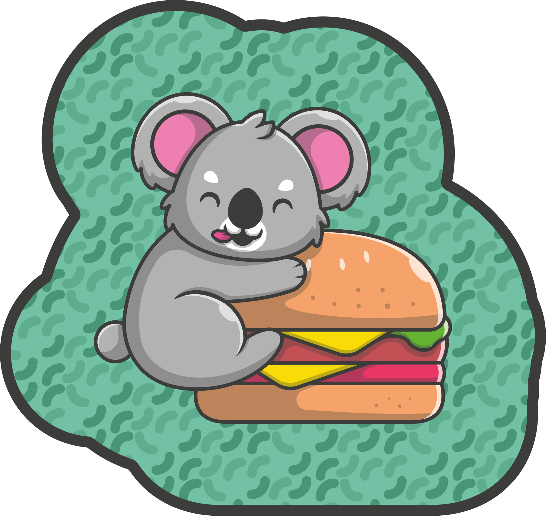 Vinyl Teppich Baby süßer koala-snack - TenStickers