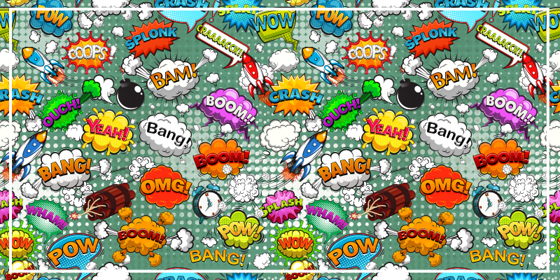 Vinyl Teppich Jugendzimmer comic-audioeffekte - TenStickers