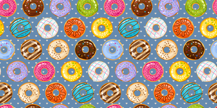 Vinyl Teppich Küche lebendiges donut-motiv - TenStickers