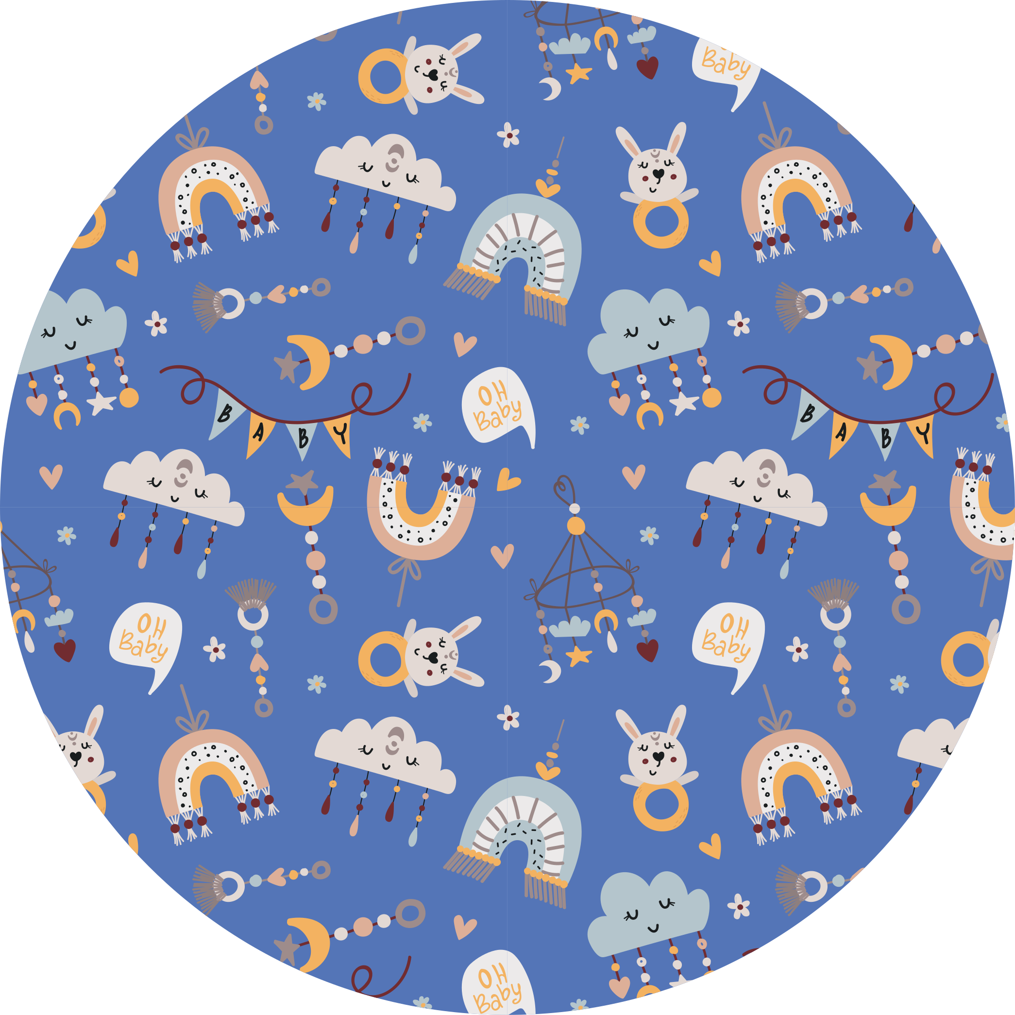 Vinyl Teppich Kinderzimmer tierbabymuster - TenStickers