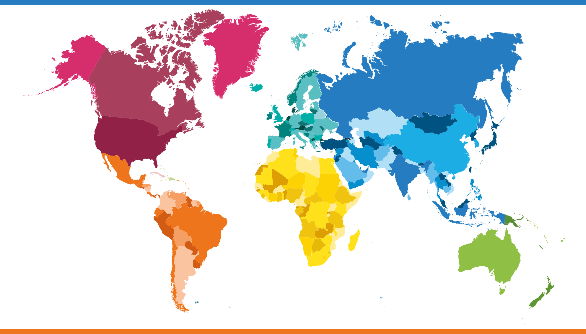 Vinyl Teppich Weltkarte farben der Erdkunde - TenStickers