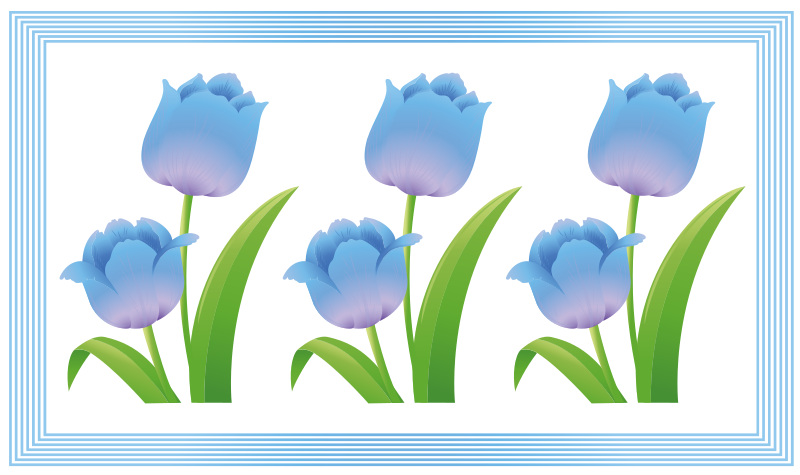 Vinyl teppich blumen blaue tulpen darstellung - TenStickers
