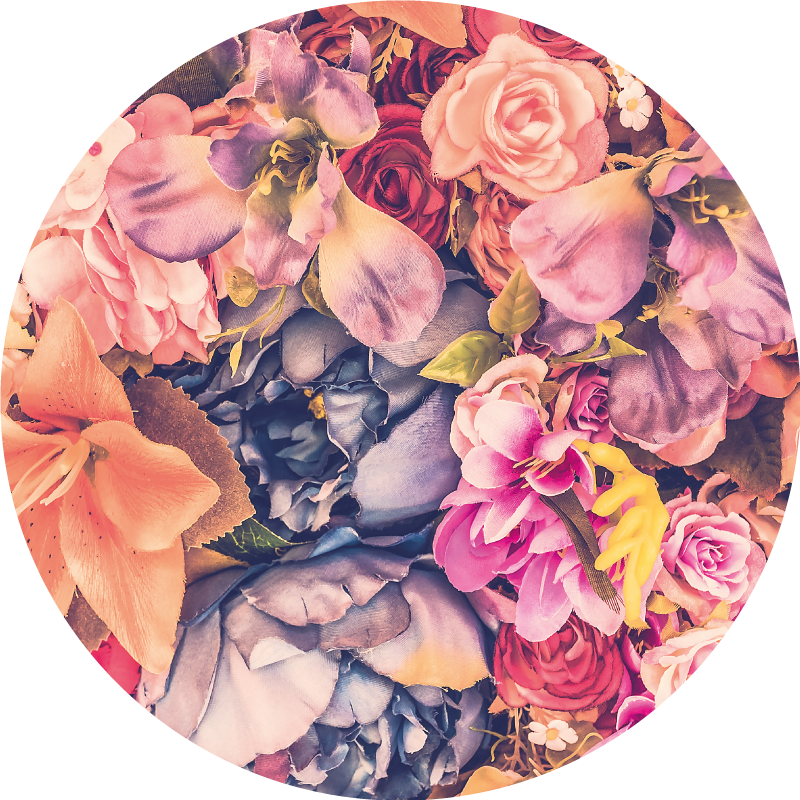 Vinyl Teppich Blumen blumenarrangement rund - TenStickers