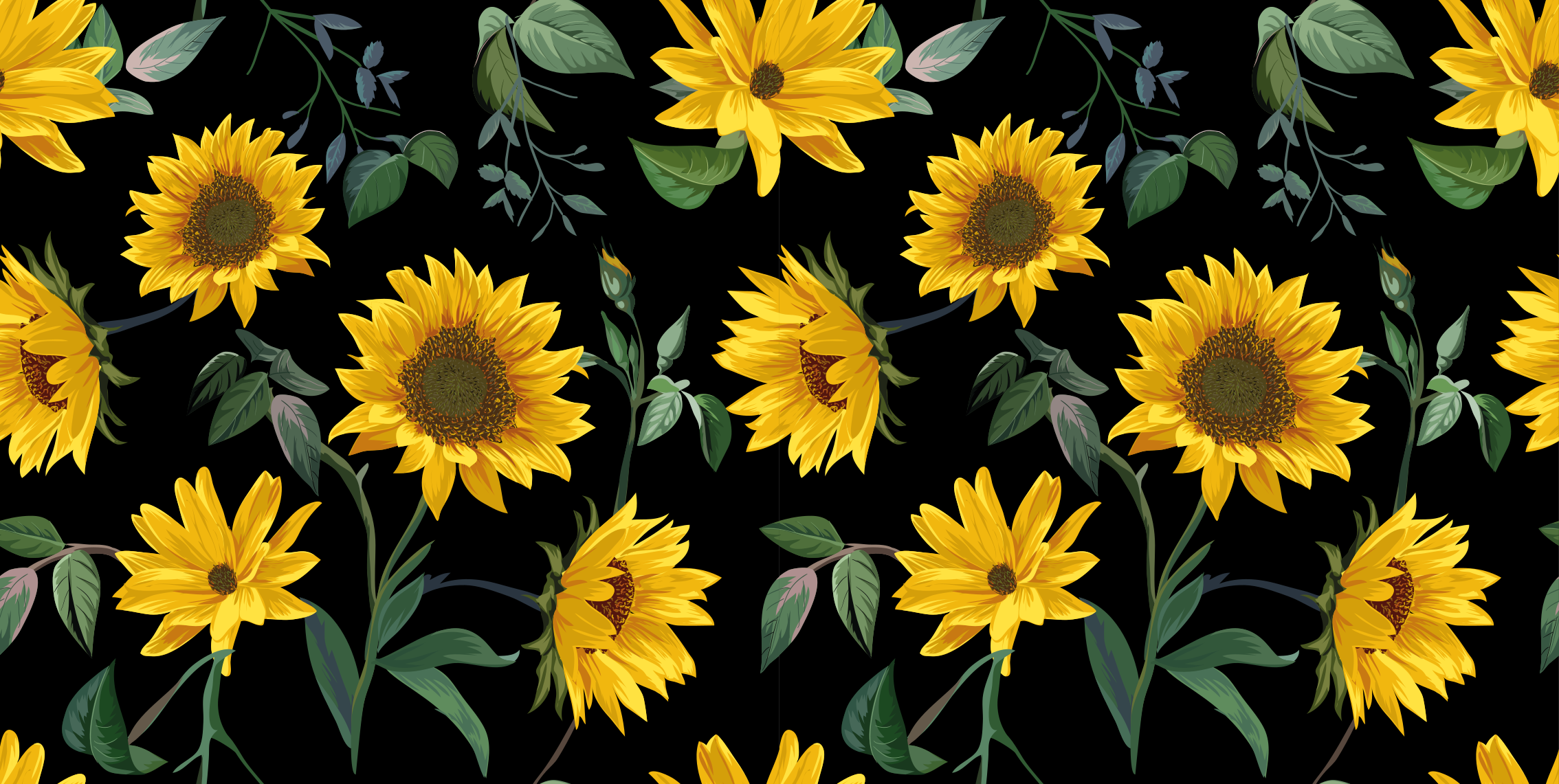 Vinyl Teppich Blumen sonnenblumen-blumenmuster - TenStickers