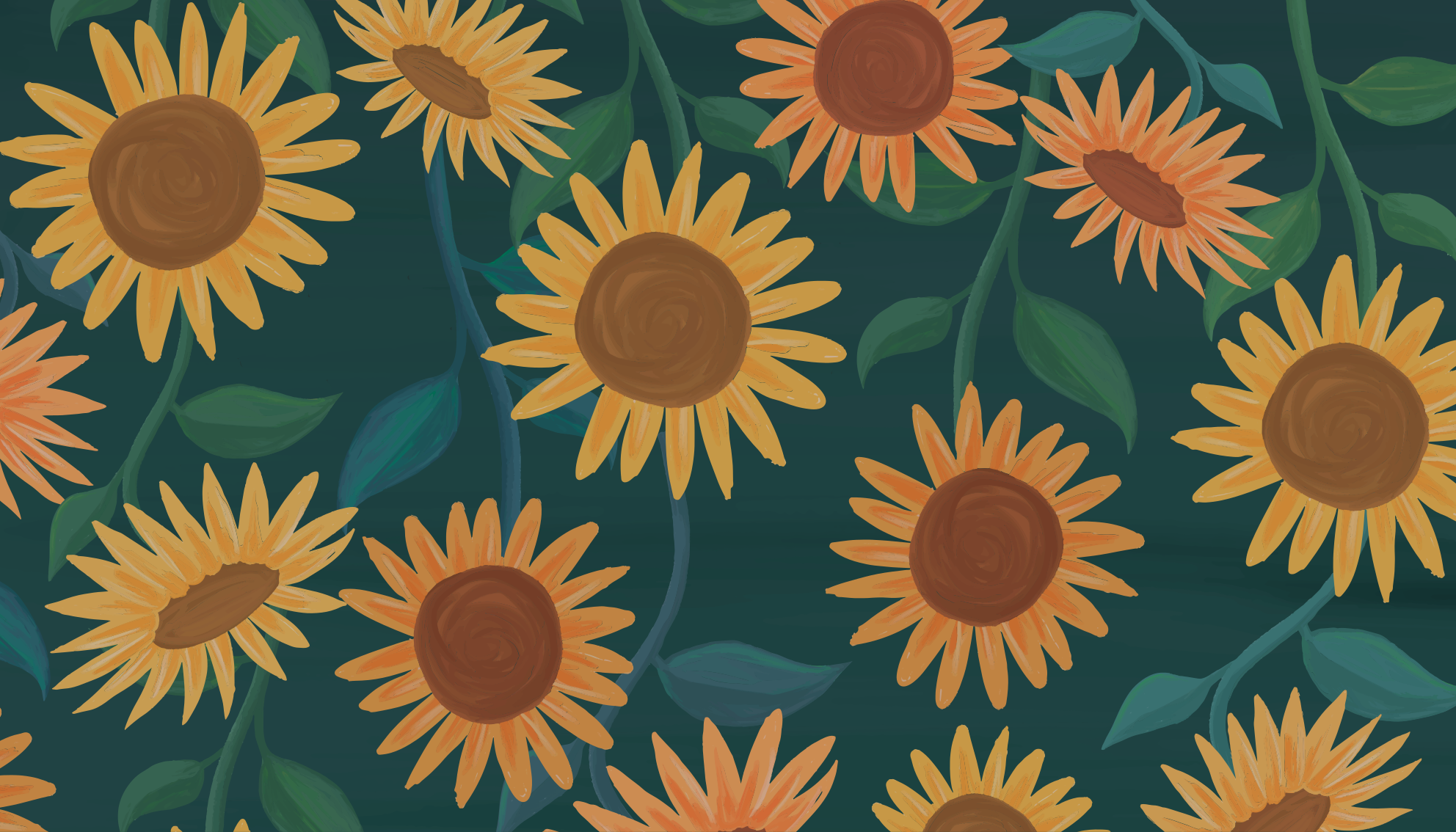 Vinyl Teppich Blumen vintages sonnenblumenmuster - TenStickers