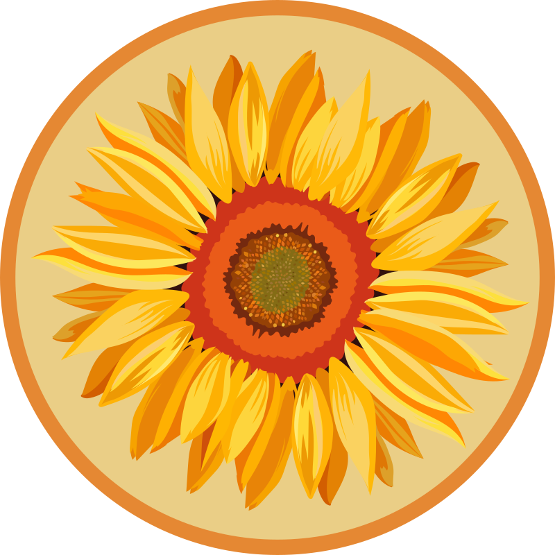 Vinyl Teppich Bad große Sonnenblume - TenStickers