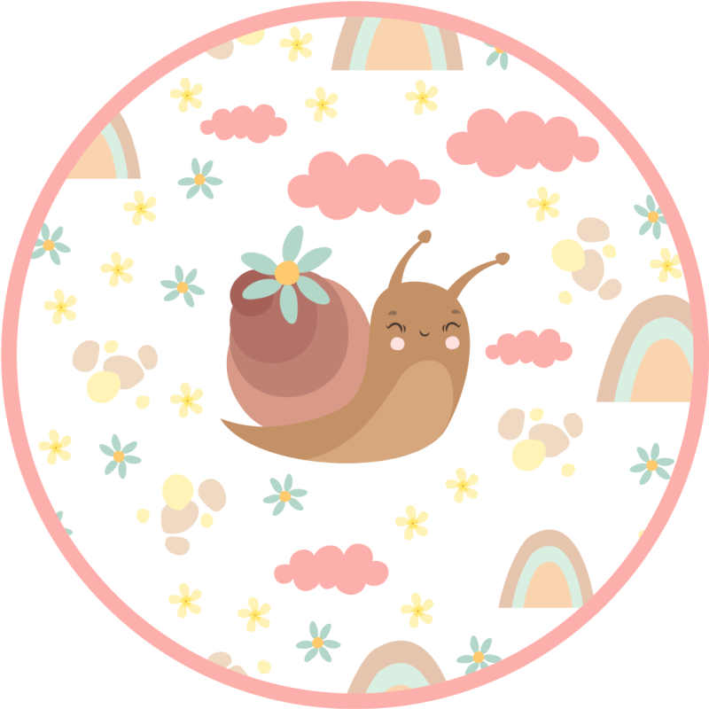 Vinyl Teppich Baby fröhliche schneckenillustration - TenStickers