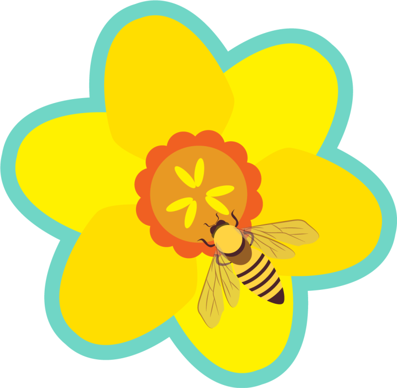 Vinyl Teppich Blumen biene auf einer sonnenblume - TenStickers