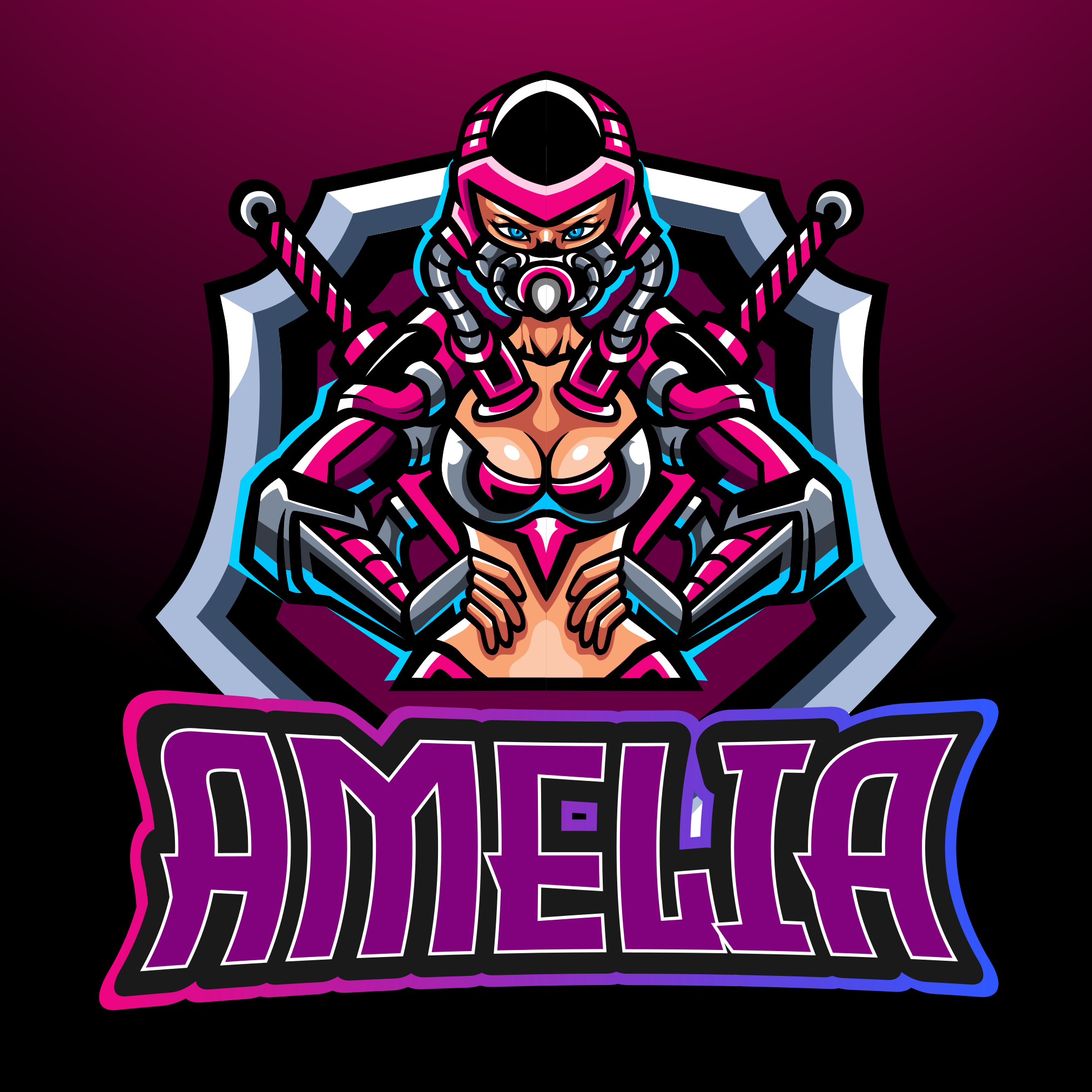 Vinyl Teppich Jugendzimmer gaming-heldin mit namen - TenStickers