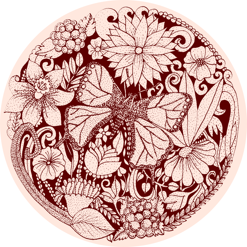 Vinyl Teppich Blumen filigranes flügeldesign - TenStickers