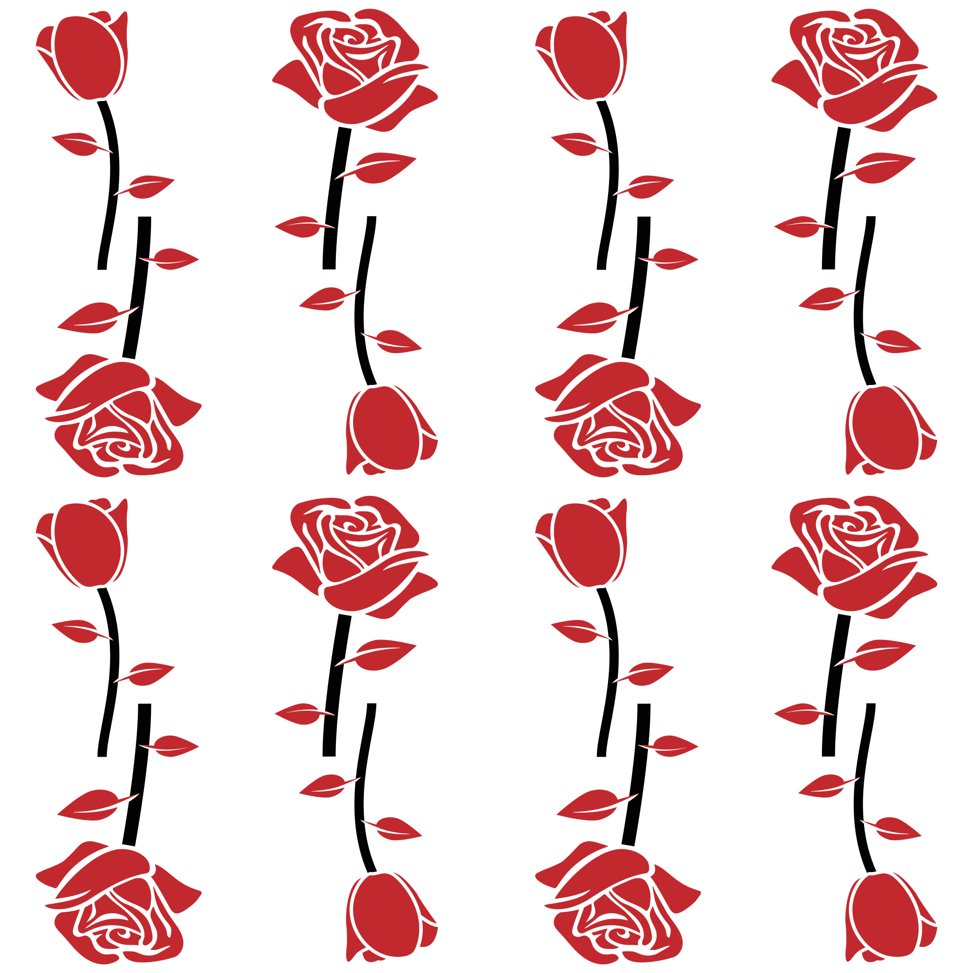 Vinyl Teppich Blumen rote rosenmuster - TenStickers