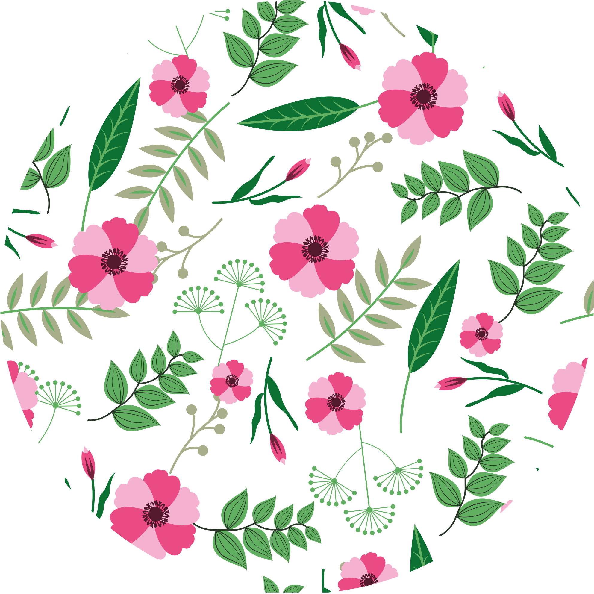Vinyl teppich blumen mit charmantem blumendesign - TenStickers