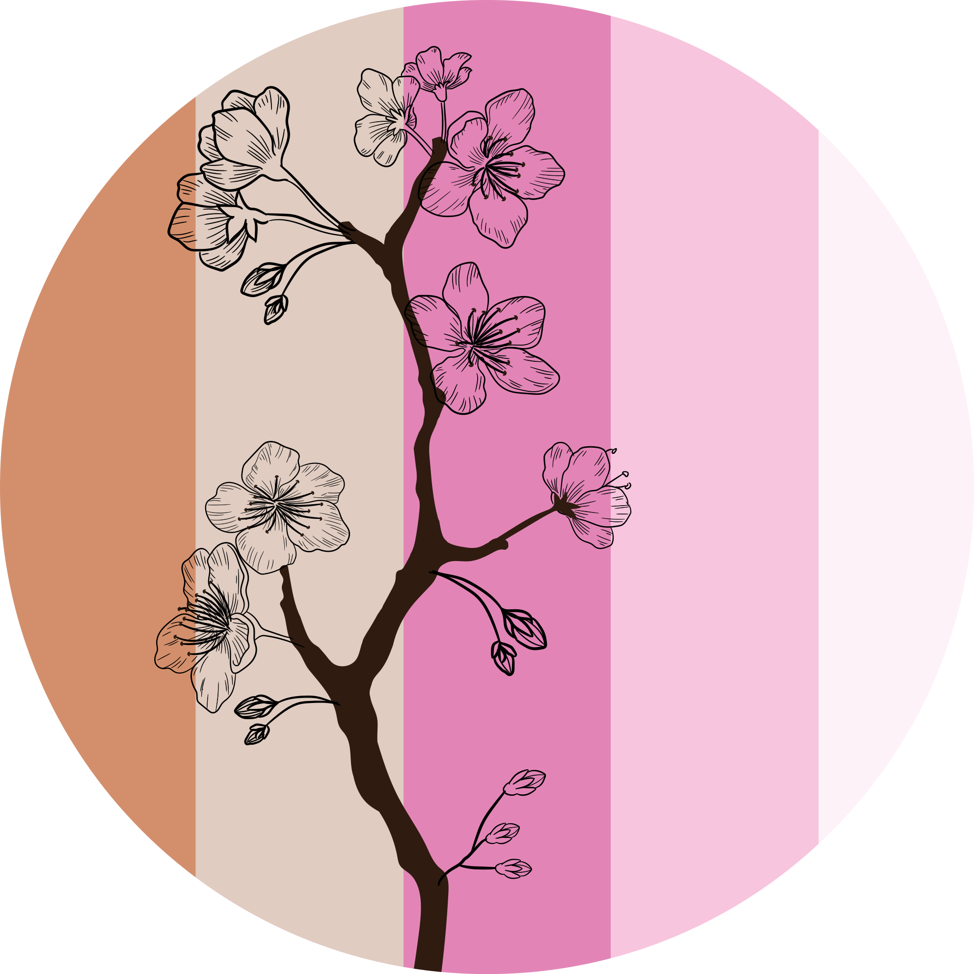 Vinyl Teppich Blumen kirschblüten-eleganz - TenStickers