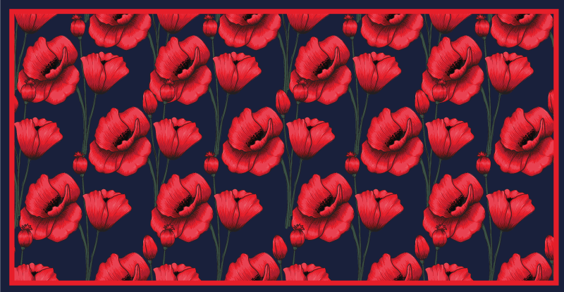 Vinyl Teppich Blumen rotes mohnarrangement - TenStickers