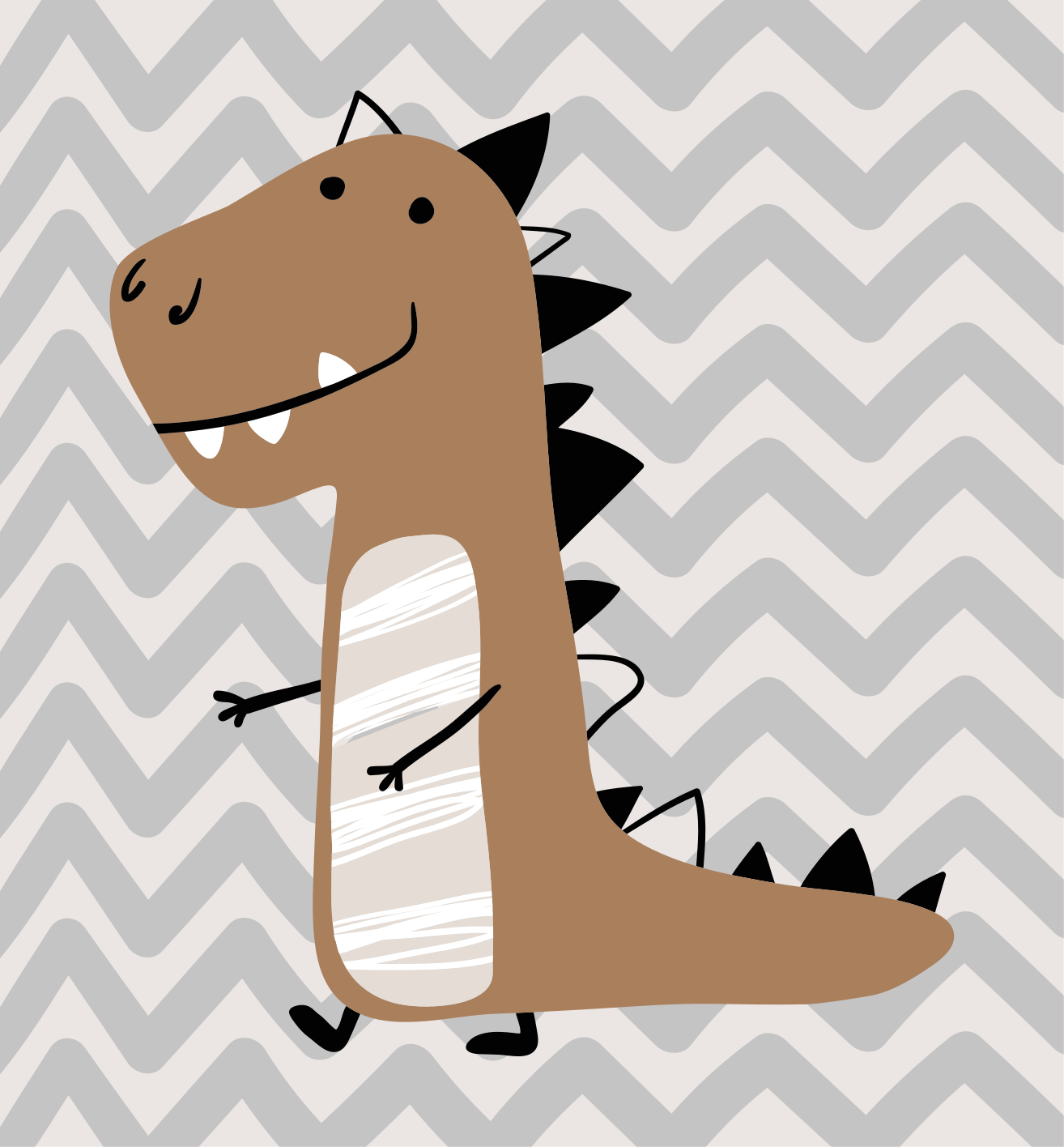 Vinylteppich kindlich braunes t-rex-baby - TenStickers
