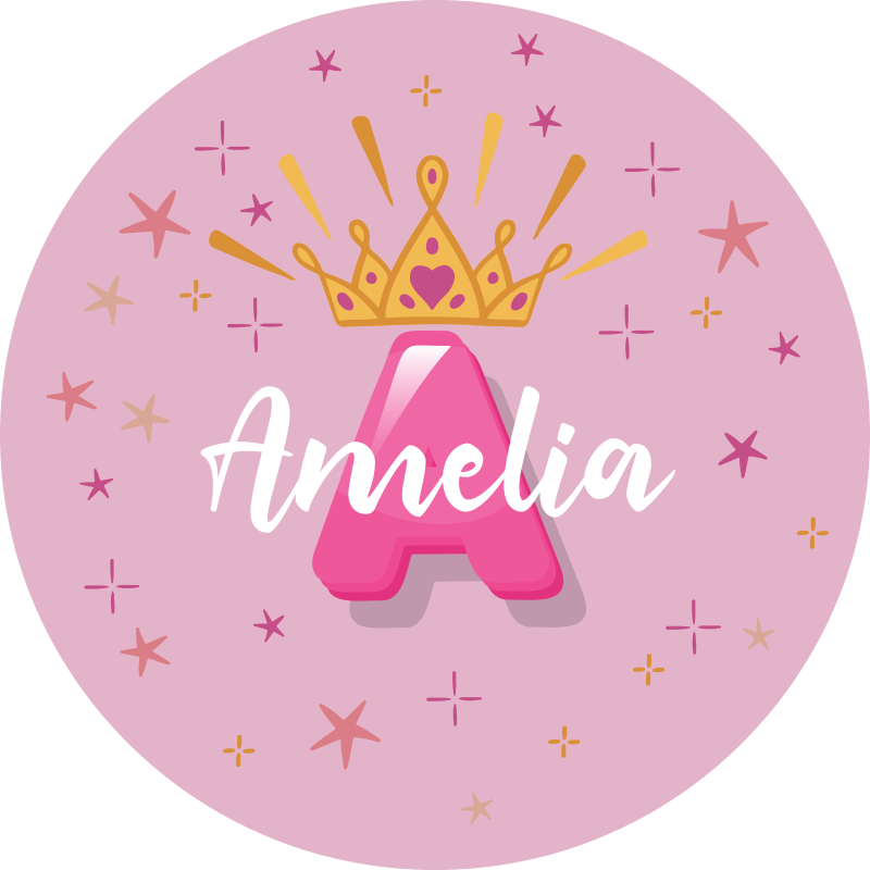 Vinylteppich kindlich prinzessin personalisierter name - TenStickers