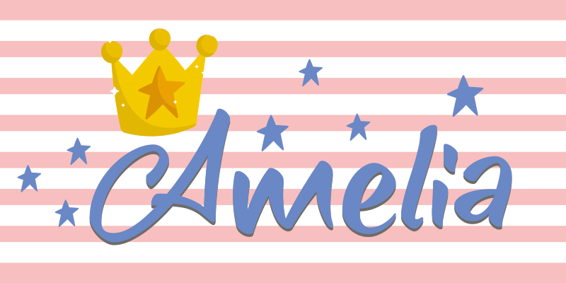 Vinylteppich kindlich benutzerdefinierte krone und sterne - TenStickers