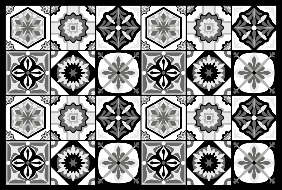 Vinyl Teppich Fliesenoptik elegantes graues muster - TenStickers