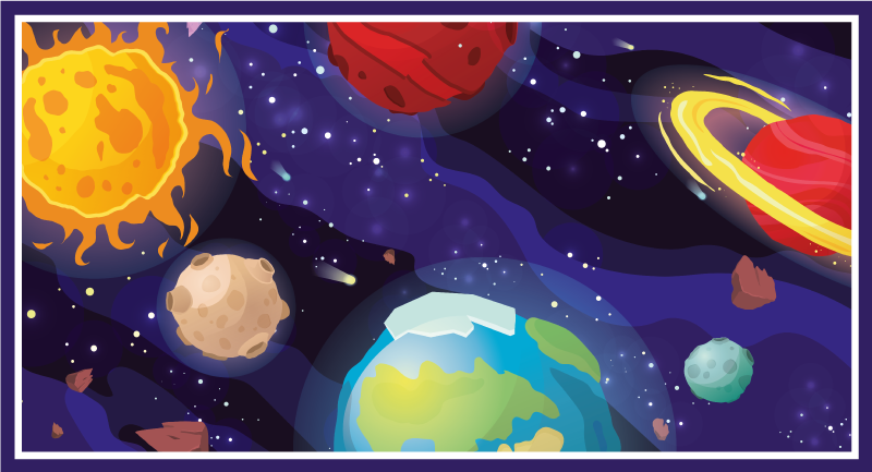 Vinyl Teppich Sterne kosmische erkundungsszene - TenStickers