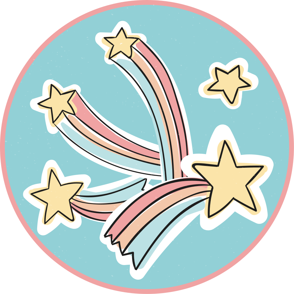 Vinyl Teppich Kinderzimmer bunte regenbogensterne - TenStickers