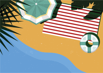 Vinyl Teppich Natur picknickszene am strand - TenStickers